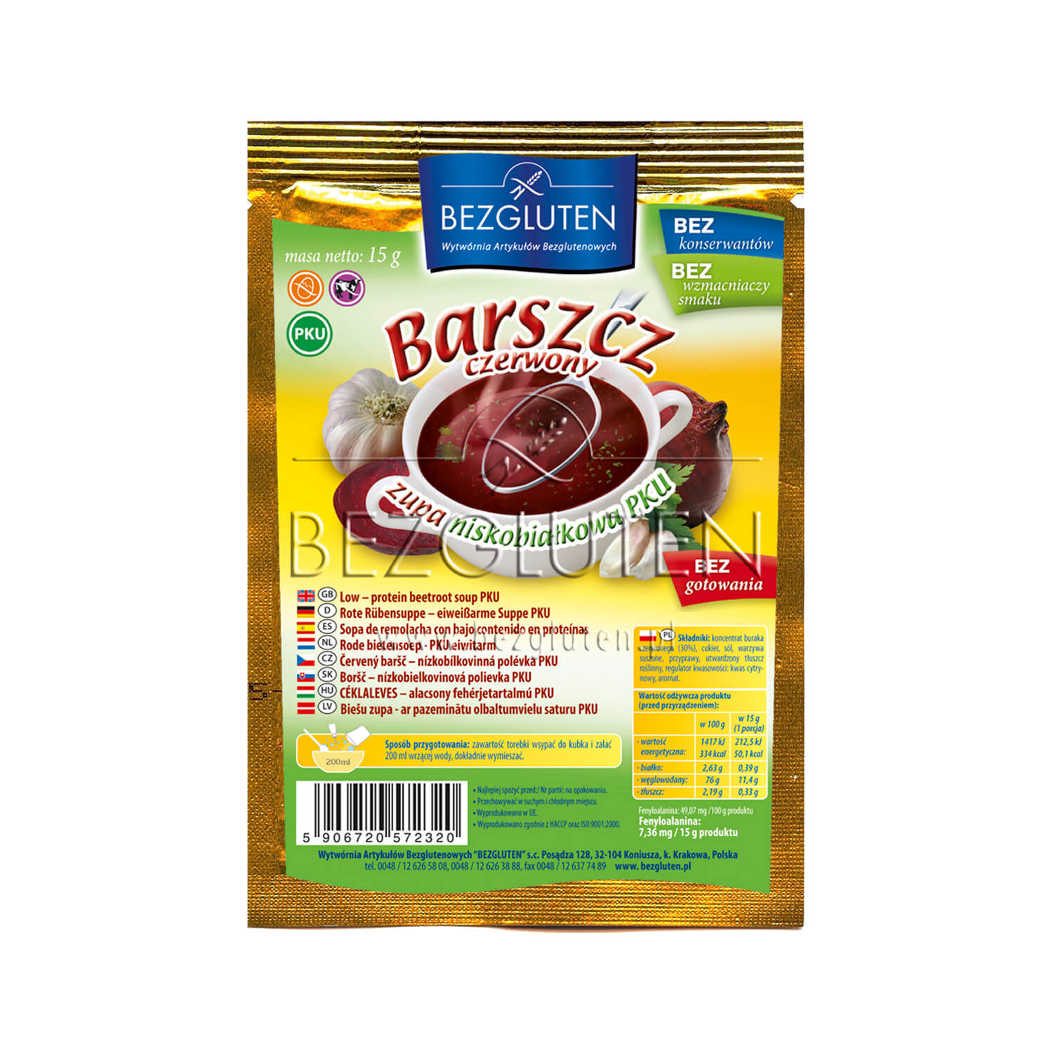 Boršč červený nízkobielkovinový PKU 15g